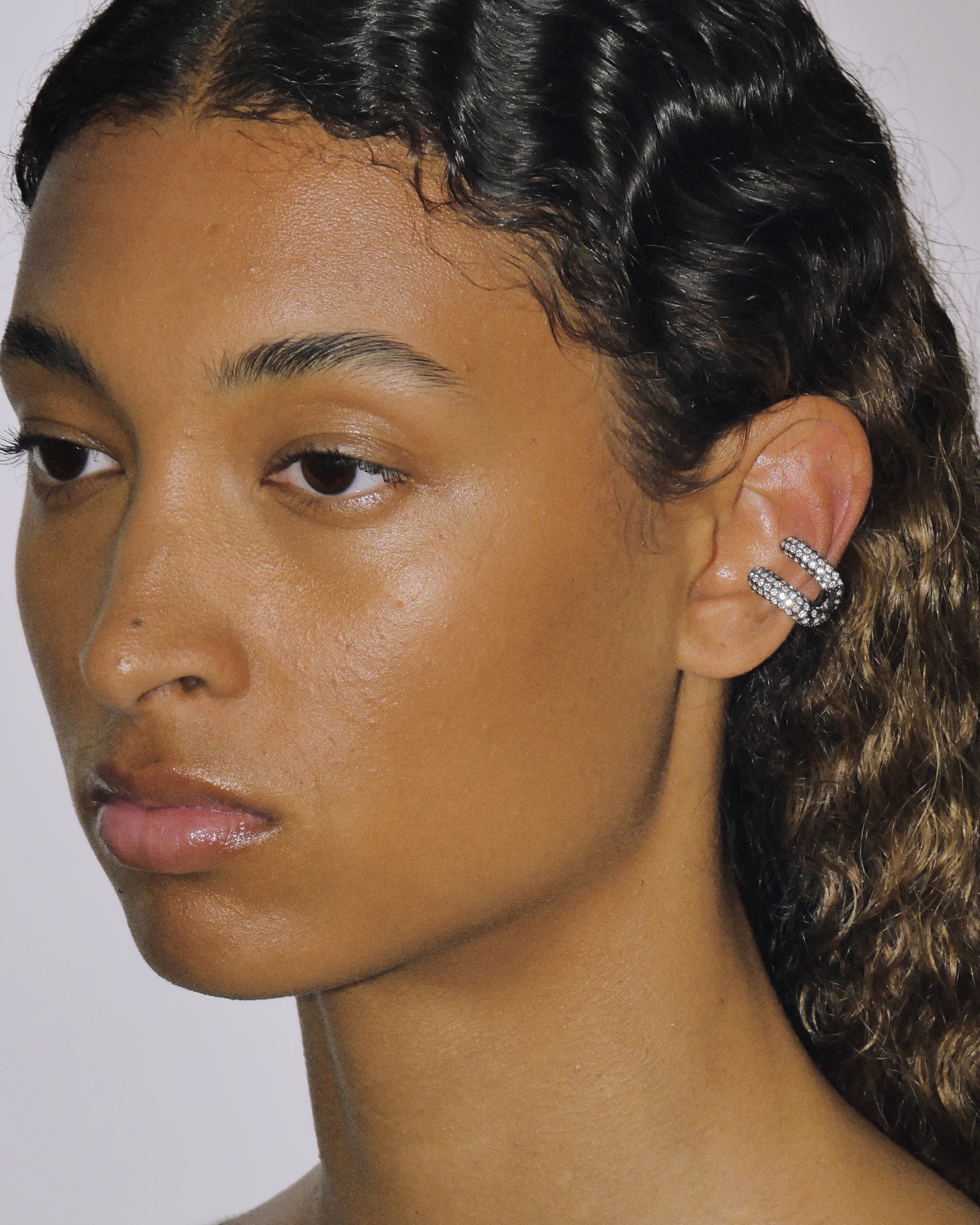 Crystal Stellar Ear Cuff Silver