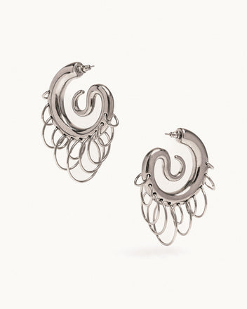 Pierced Serpent Hoops Medium