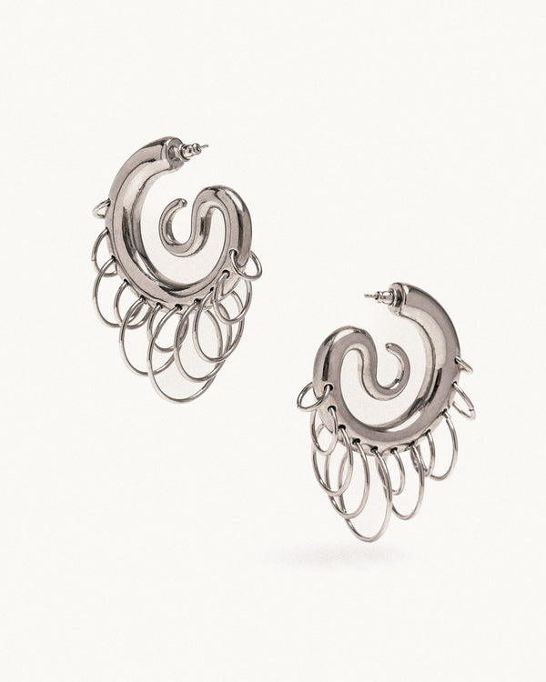 Pierced Serpent Hoops Medium