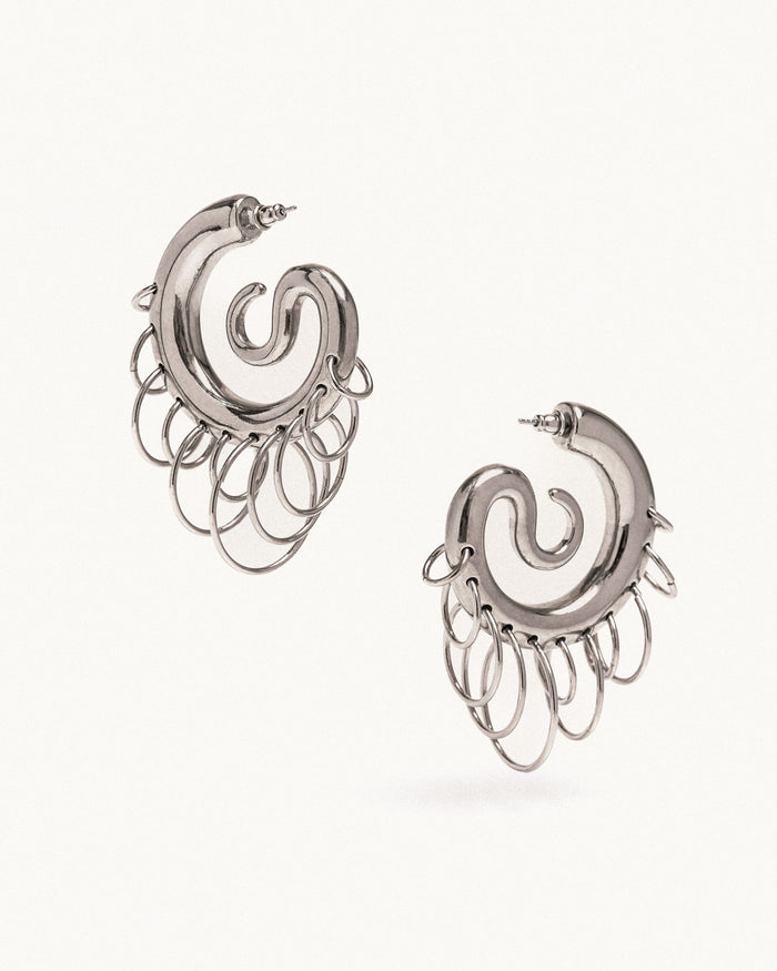 Pierced Serpent Hoops Medium