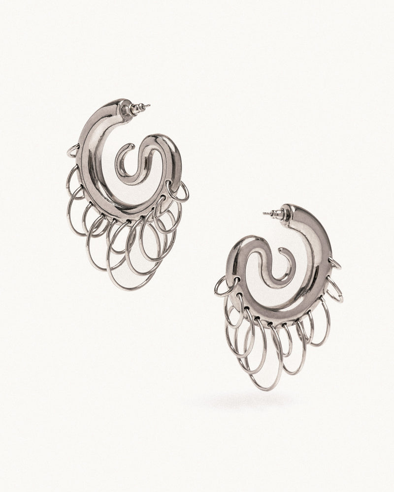 Pierced Serpent Hoops Medium