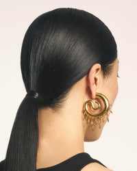 Pierced Serpent Hoops Medium