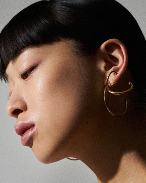 Pierced Solar Hoops Small