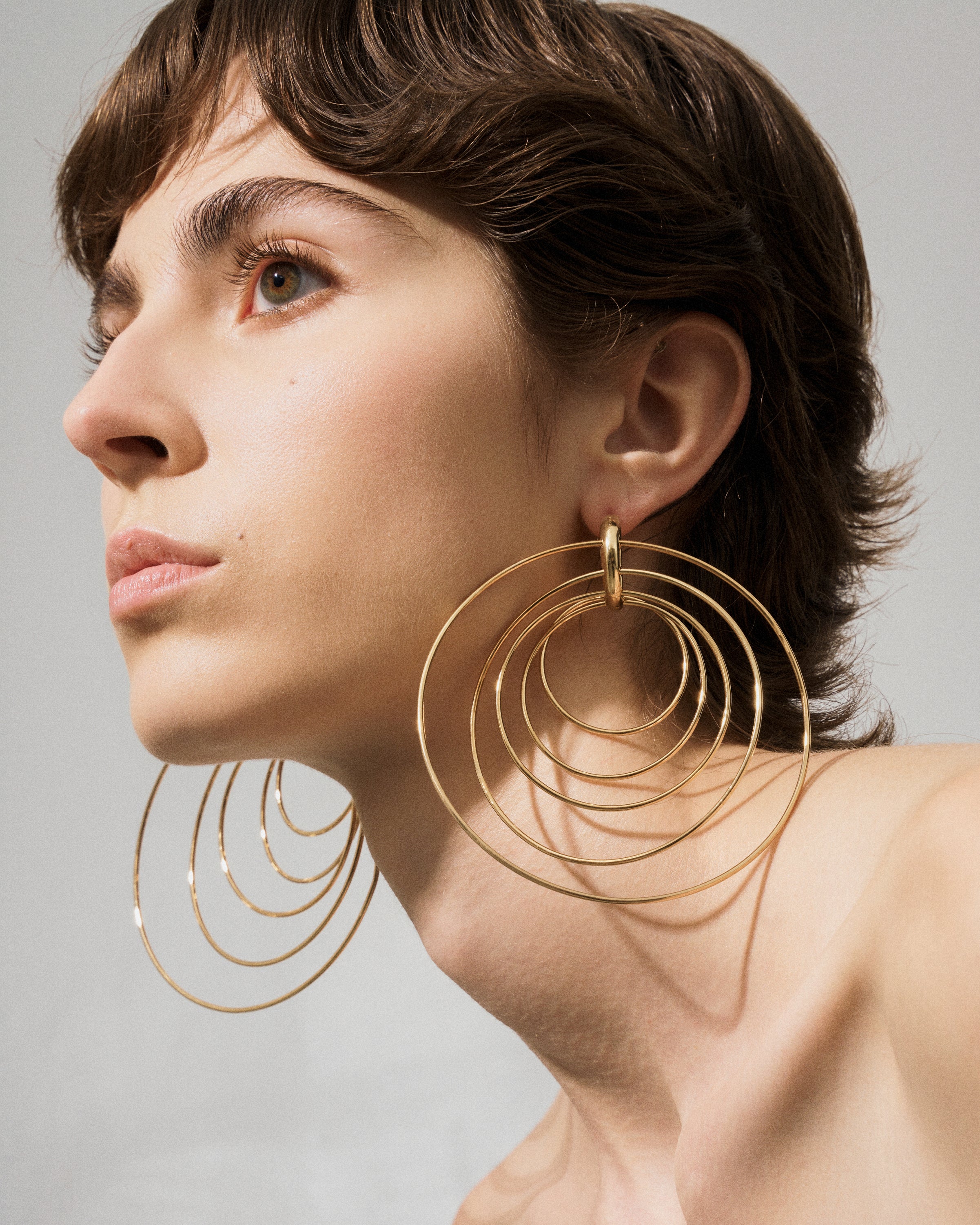 Pierced Serpent Hoops Large