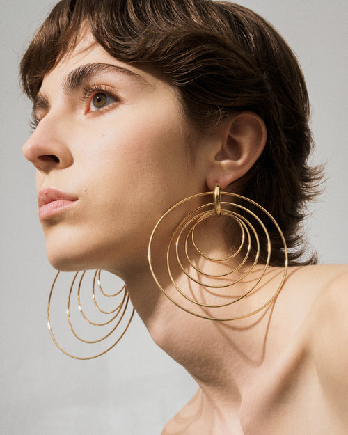 Pierced Serpent Hoops Large