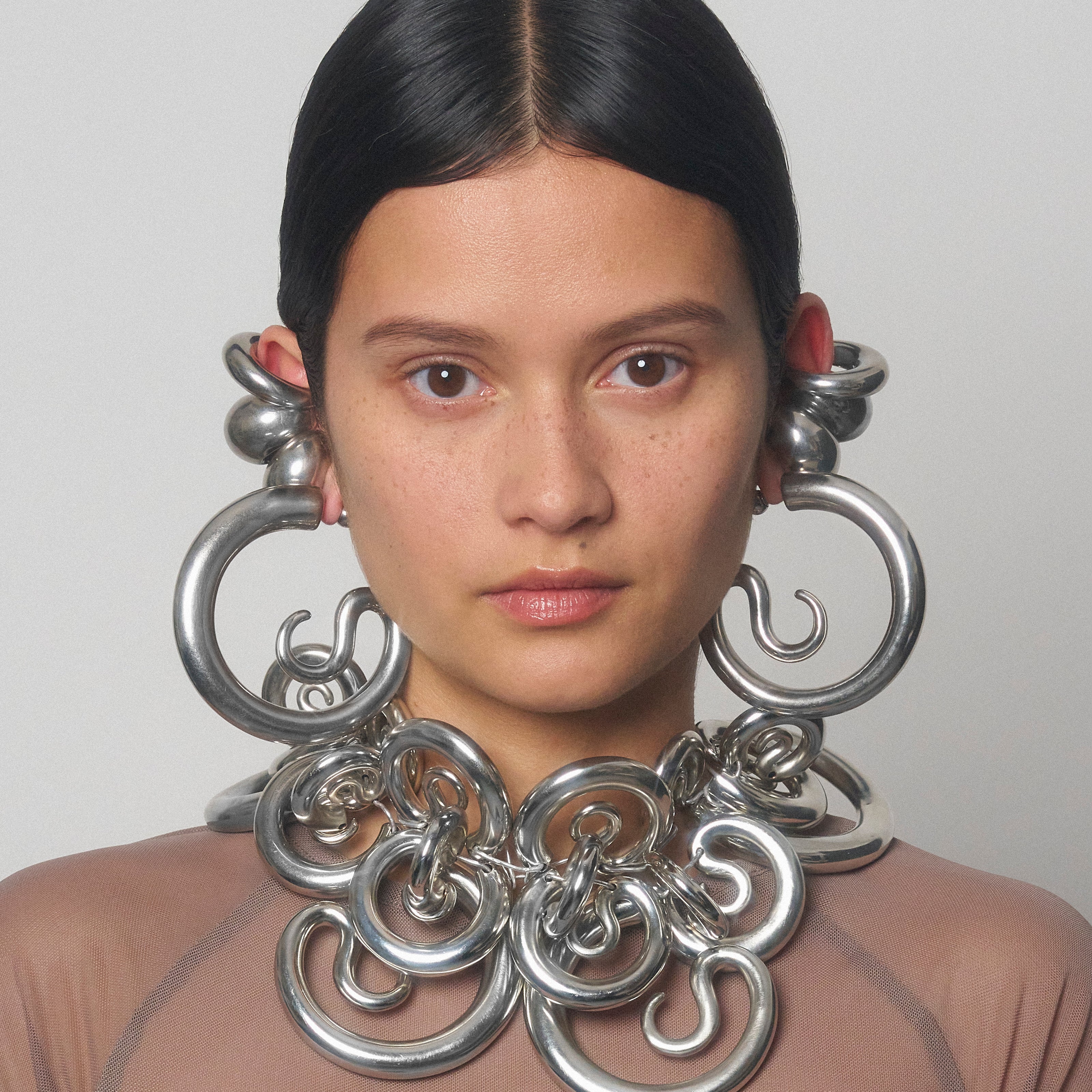 Extra Large Serpent Hoops Silver