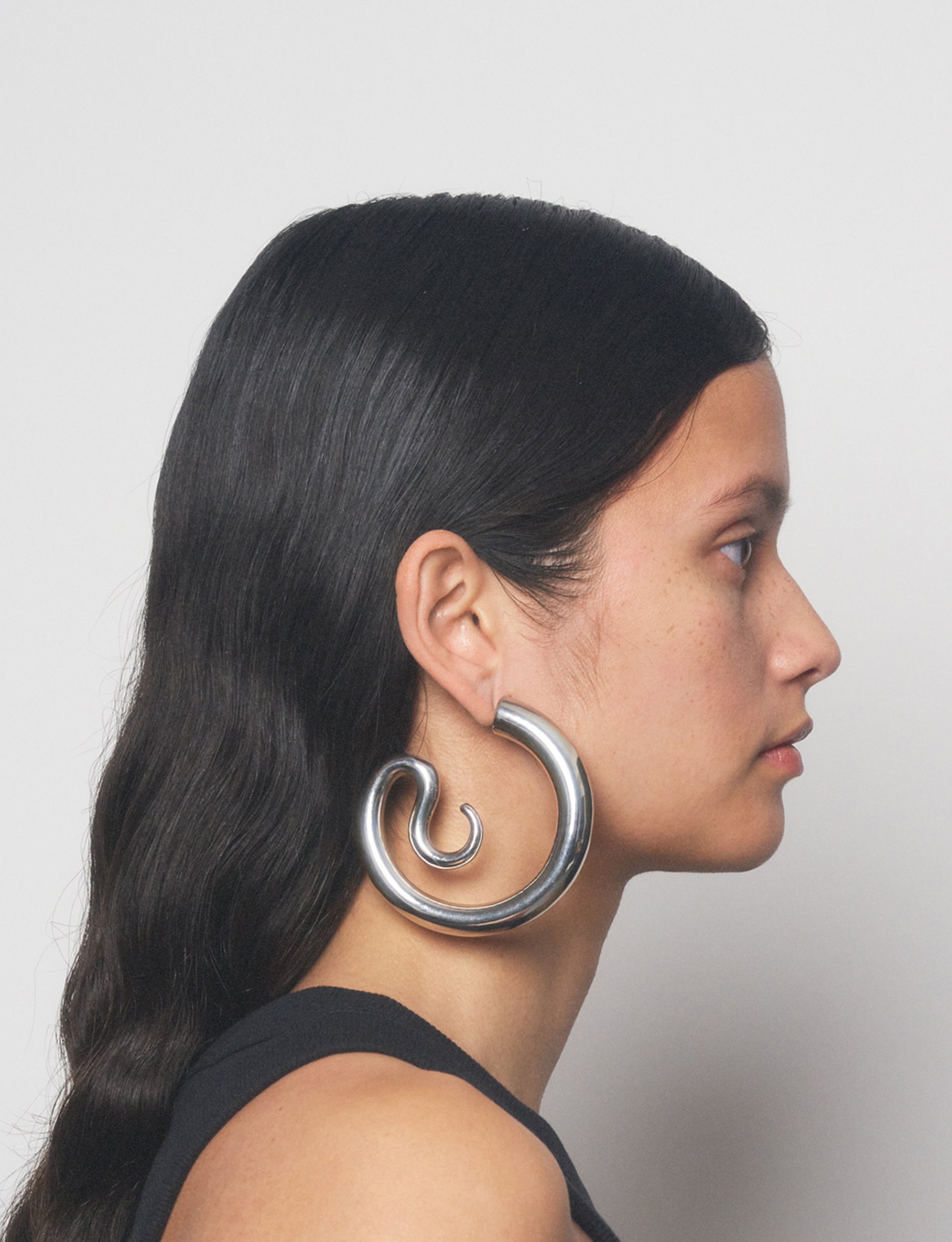 Extra Large Serpent Hoops Silver