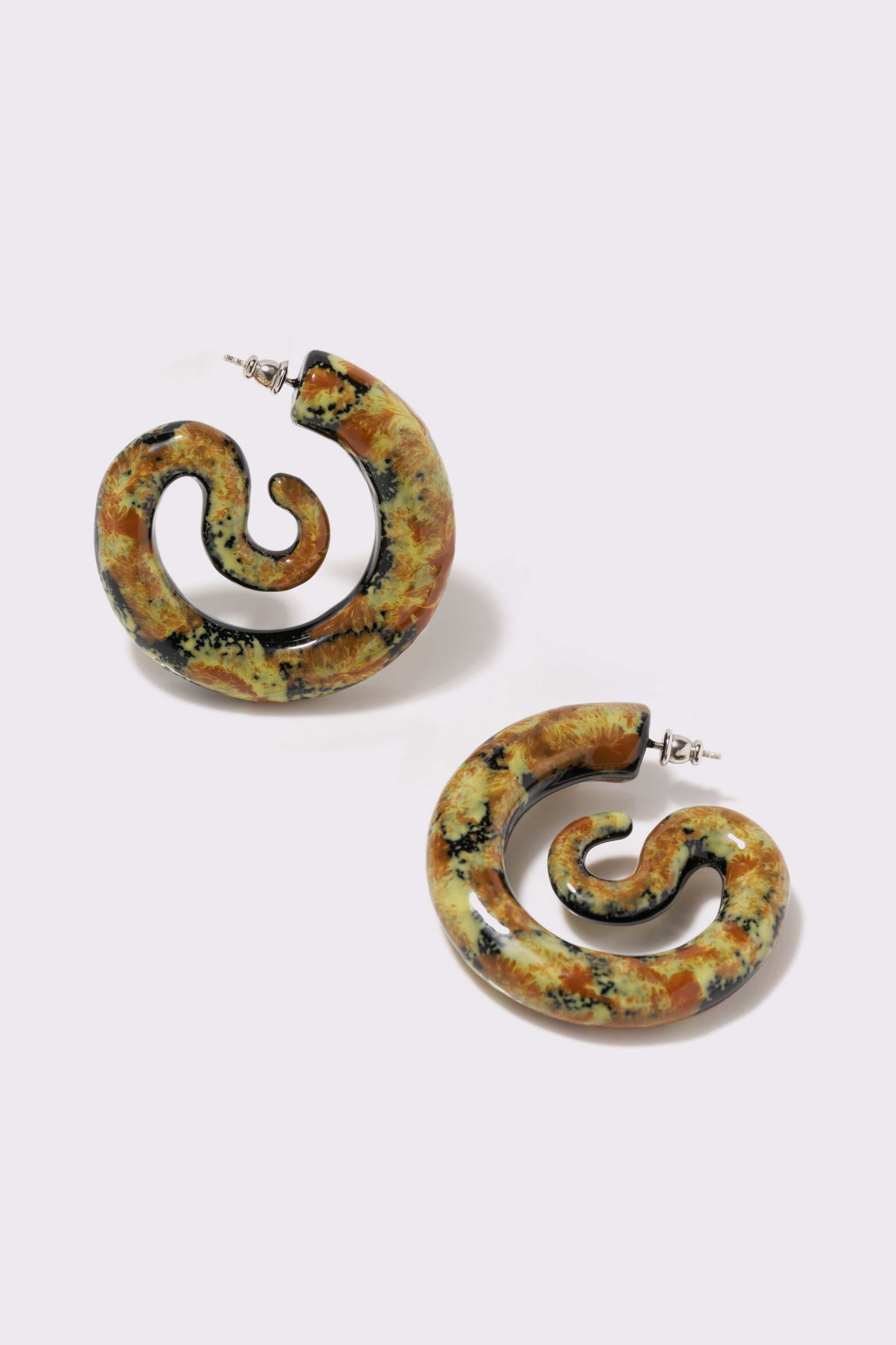 Enameled Serpent Hoops Medium