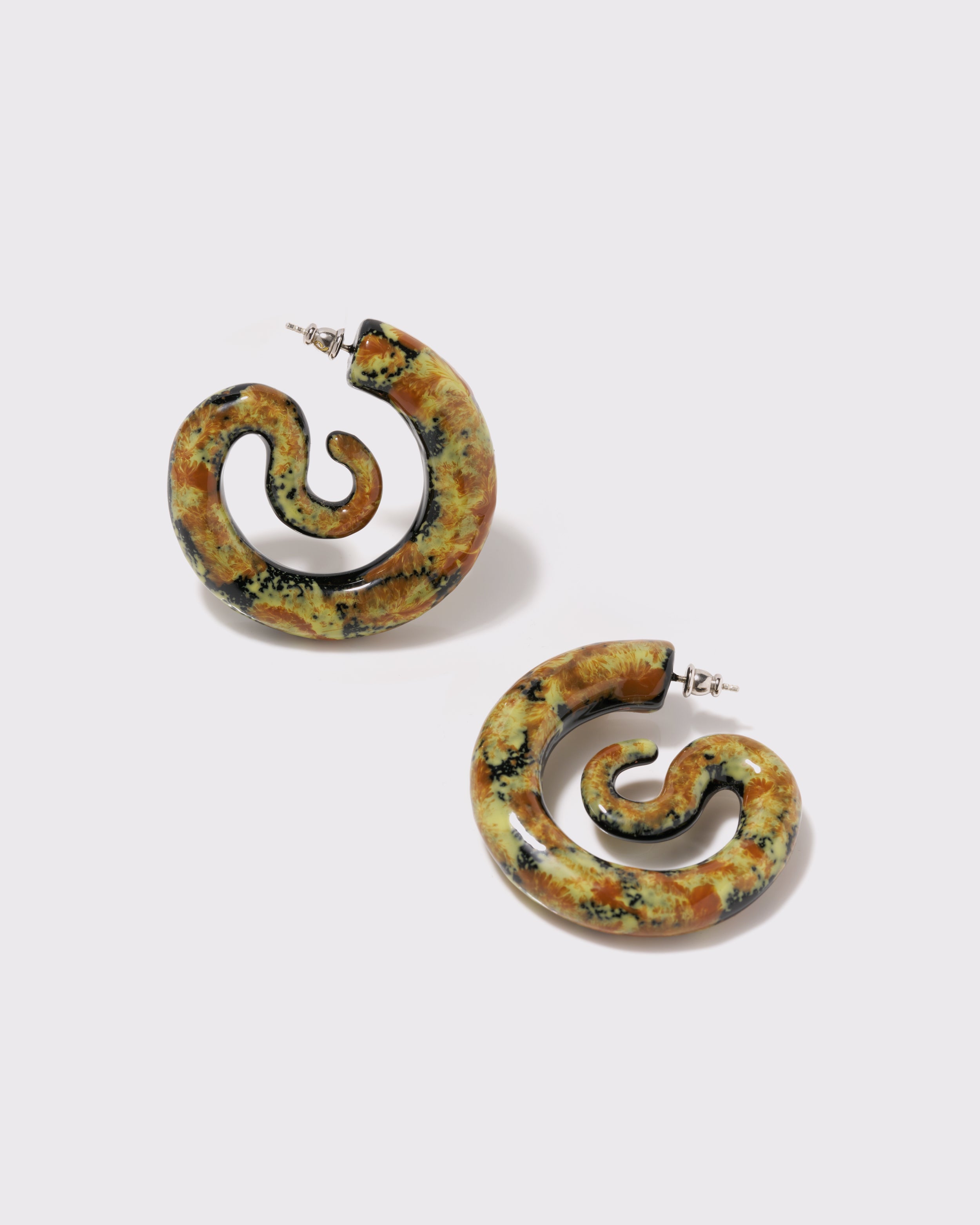 Enameled Serpent Hoops Medium