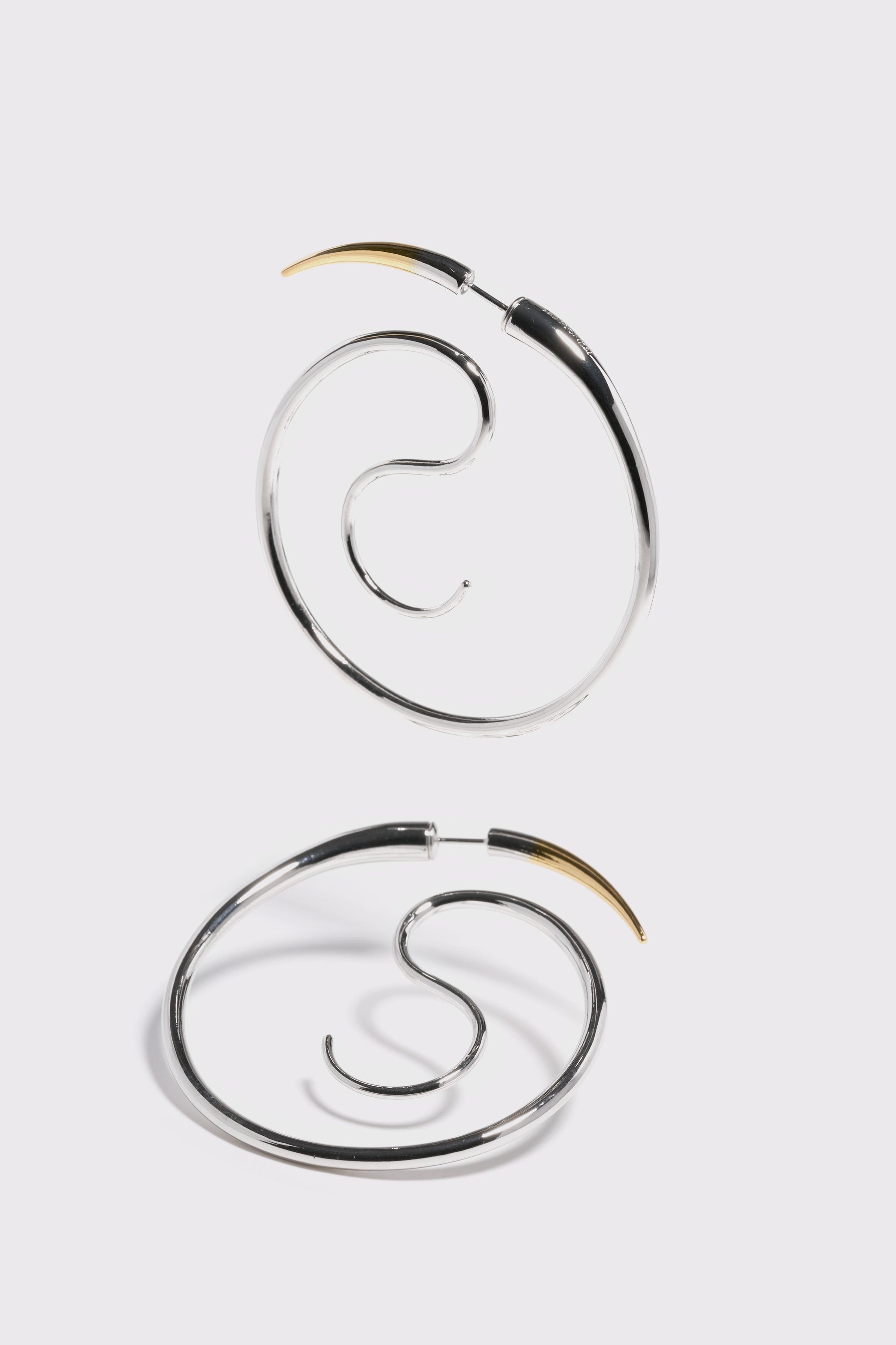 Spina Upside Down Hoops Silver/Gold