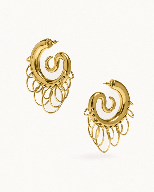 Pierced Serpent Hoops Medium