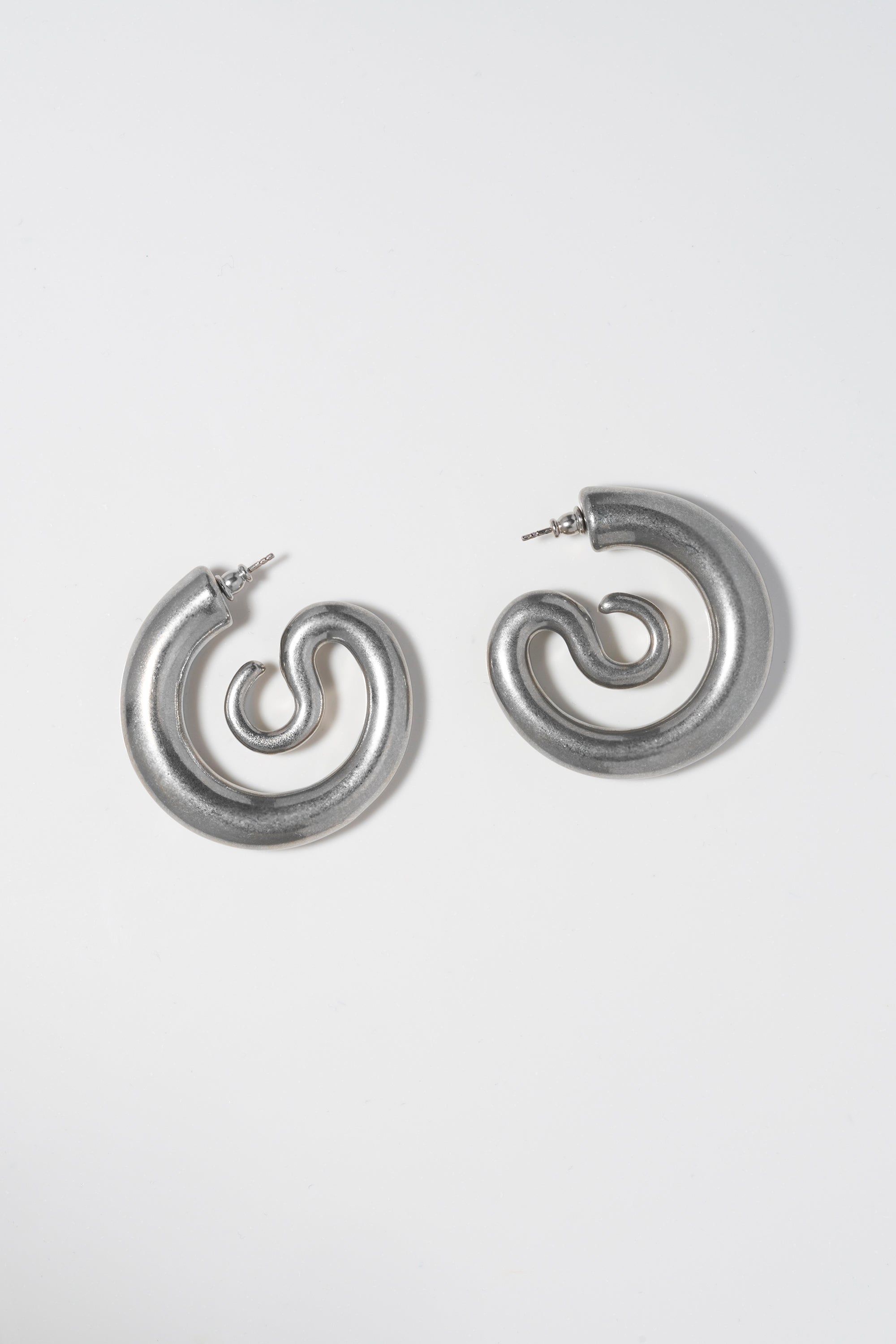 Medium Serpent Hoops Silver