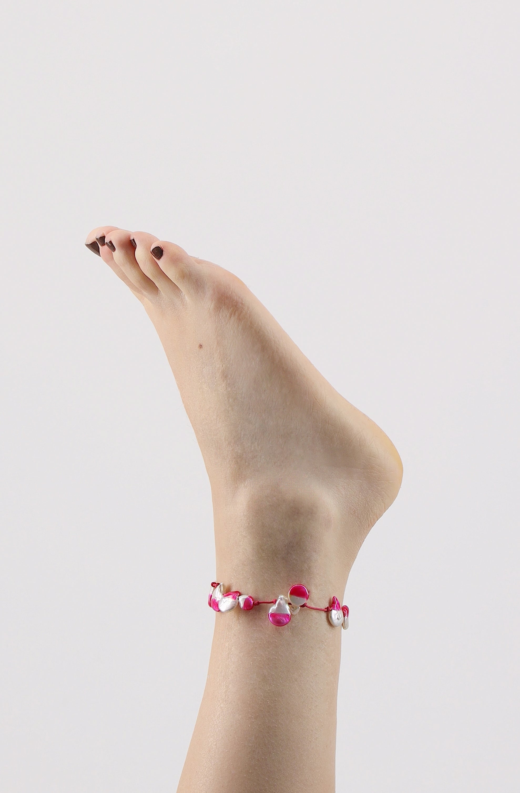 Vacanza Pearl Anklet Cherry Pink
